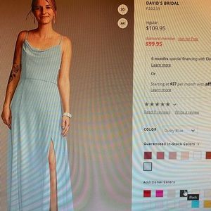 Cowl Neck Chiffon Bridesmaid Dress with slit